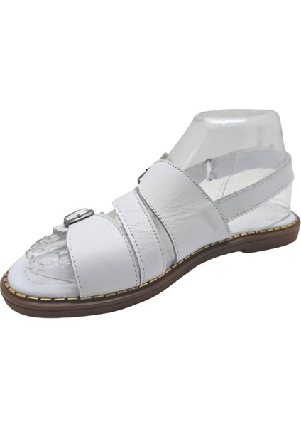 Hylos | Kadın Hakiki Deri Sandalet - Beyaz - 37 modelleri