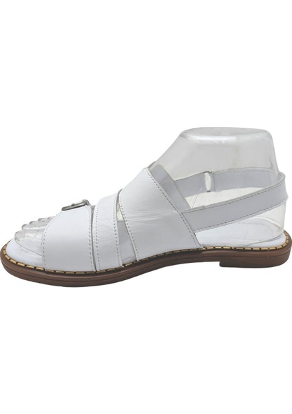 Hylos | Kadın Hakiki Deri Sandalet - Beyaz - 37 fırsatları