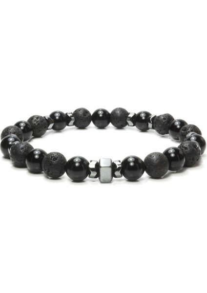 Oniks Lav Hematit Doğal Taş Erkek Bileklik fiyatları