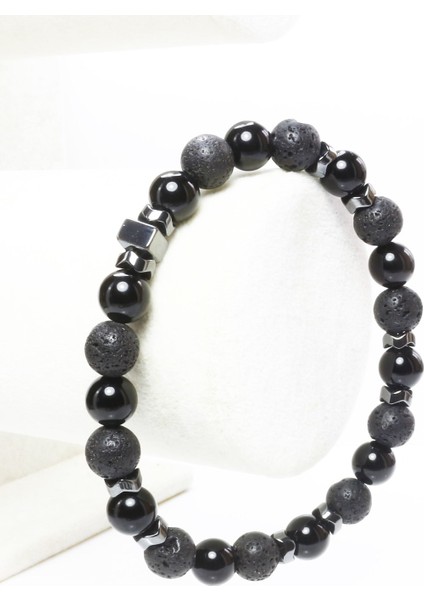 Oniks Lav Hematit Doğal Taş Erkek Bileklik fırsatları