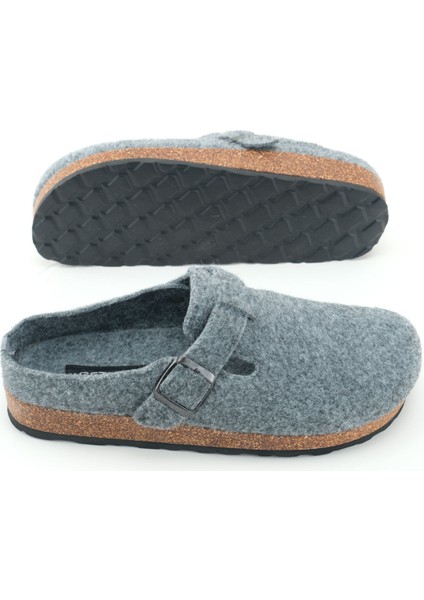 Erkek Kışlık Keçe Mantar Taban Tek Toka Ayarlanabilir Rahat Taban Ev Bahçe Terlik indirimleri