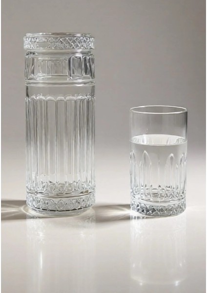 Sürahi ve 6 Adet Kristal Büyük Su Bardağı Seti modelleri