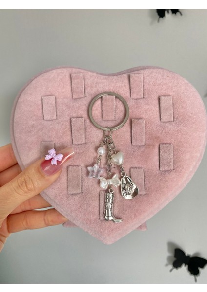 Cowboy Girl Anahtarlık Charm Kovboy Çizmesi Kovboy Şapkası Charm fiyatları