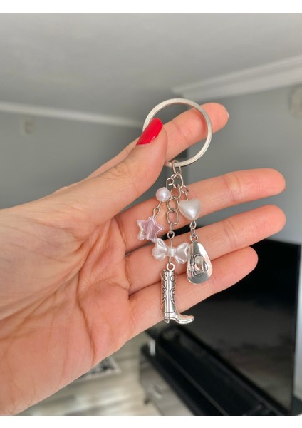 Cowboy Girl Anahtarlık Charm Kovboy Çizmesi Kovboy Şapkası Charm modelleri