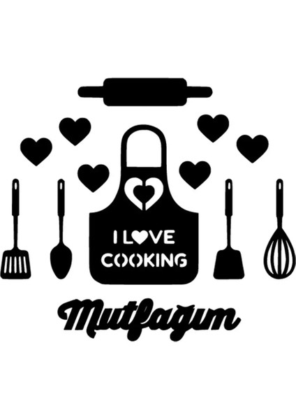 Mutfağımı Seviyorum Duvar Dekor Sticker 40 x 36 cm