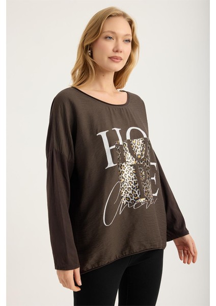 Yaldızlı Leopar *hope* Bluz modelleri