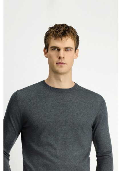 Bisiklet Yaka Regular Fit Yünlü Triko Kazak fırsatları