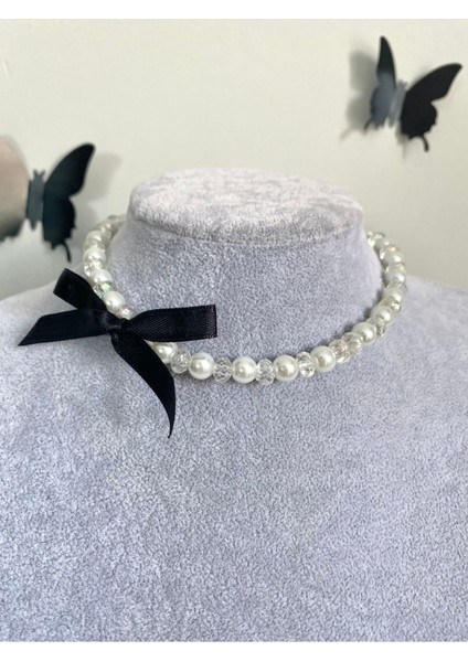 Ribbon Kurdele Coquette Aesthetic Cam Inci Kolye