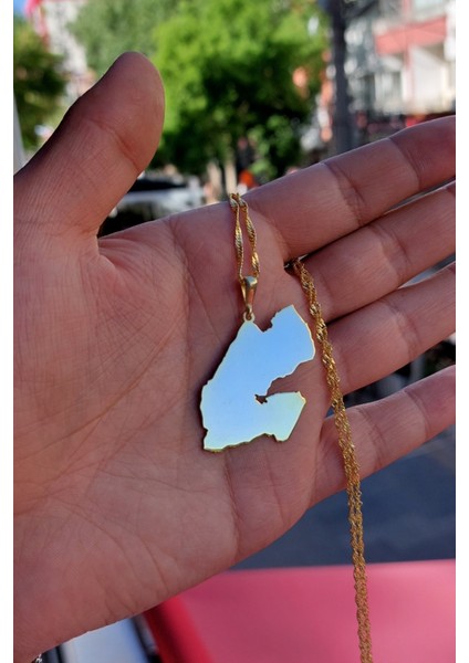 925 Ayar Gümüş Harita Kolye