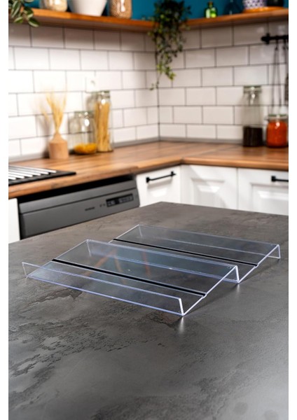 2 Adet Kaydırmaz Pedli Şeffaf Çekmece Içi Düzenleyici Mhydkplx2