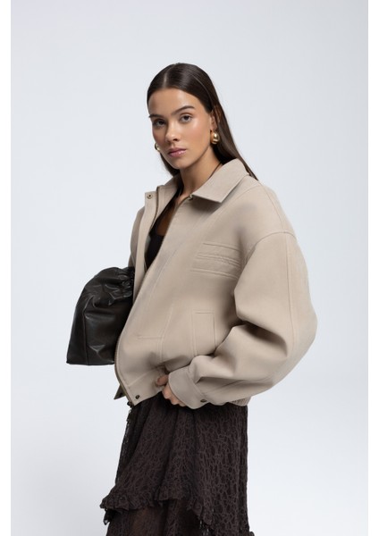 Osea Unisex Bej Bomber Ceket modelleri