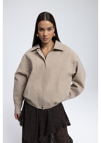 Osea Unisex Bej Bomber Ceket fırsatları