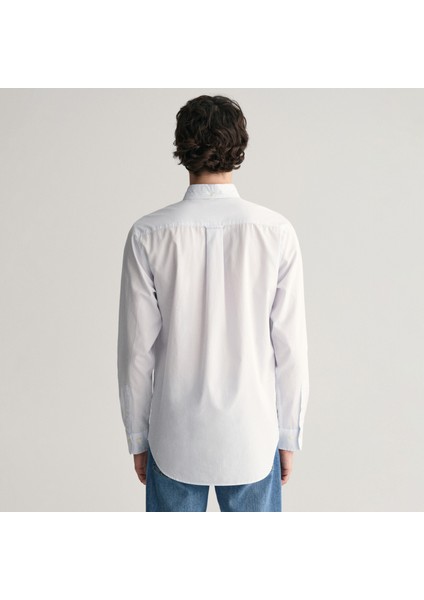 Erkek Mavi Regular Fit Çizgili Düğmeli Yaka Gömlek modelleri