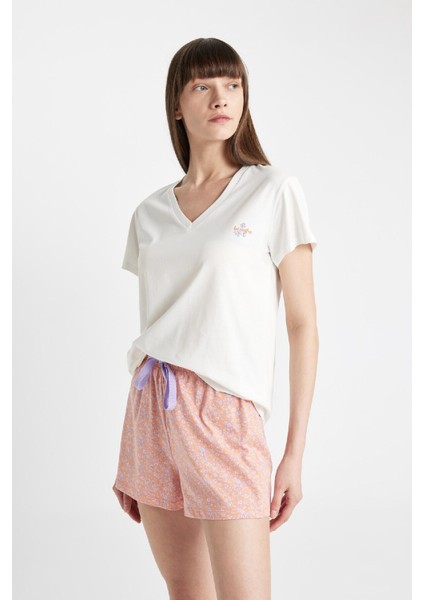 Fall In Love Baskılı Kısa Kollu Şortlu Pijama Takımı C7899AX24HS fırsatları