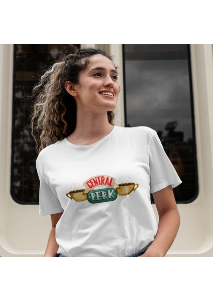 Central Perk / Friends Tişört - Beyaz fiyatları