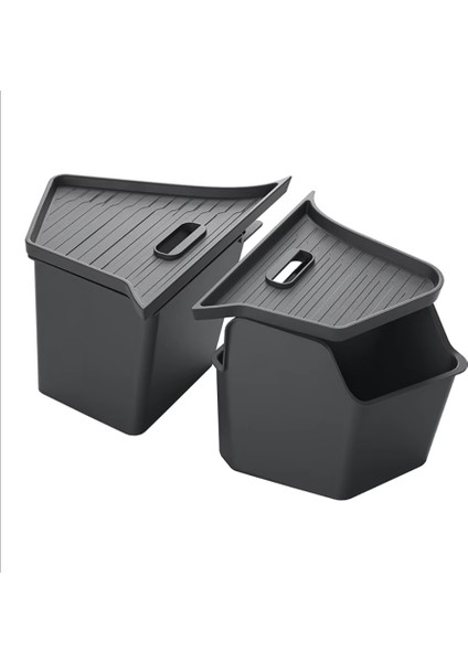 Tesla Model Y Için Uyumlu Arka Bagaj Içi Sağ Sol Saklama Kutusu Kapaklı