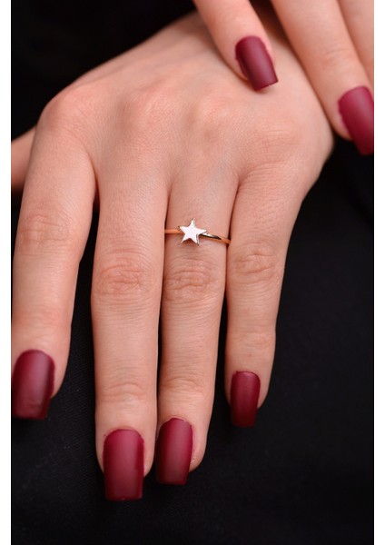 Cebeci 14 Ayar Sedefli Yıldız Altın Yüzük