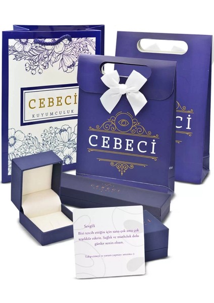 Cebeci 14 Ayar Sedefli Yıldız Altın Yüzük modelleri