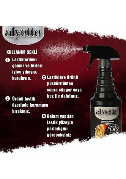 Lastik Parlatıcı 500 ml - Premium Lastik Parlatıcı & Bakım Spreyi - Derin Parlaklık Uzun Süreli Koruma modelleri