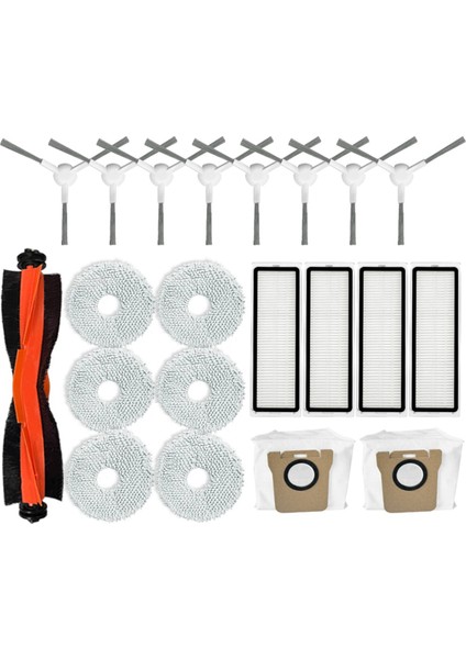Robot Süpürge X20+ / X20 Plus Temizleyici Aksesuar Seti Ana Yan Fırça Filtre Paspas Bezi Toz Torbaları (Yurt Dışından)