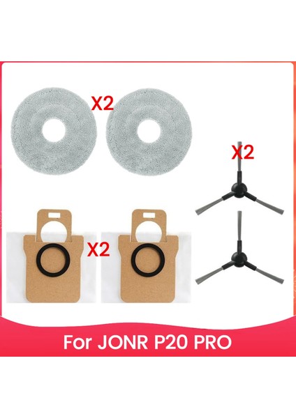 P20 Pro Robot Süpürge Yan Fırça Paspas Bezi Toz Torbaları Aksesuarları Parçaları (Yurt Dışından)