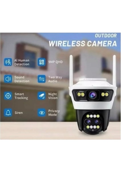 Ayarlanabilir Çift Lens Yoosee Alarmlı Suya Dayanıklı IP66 Ip Kamera Dış Mekan Güvenlik Kamerası fiyatları