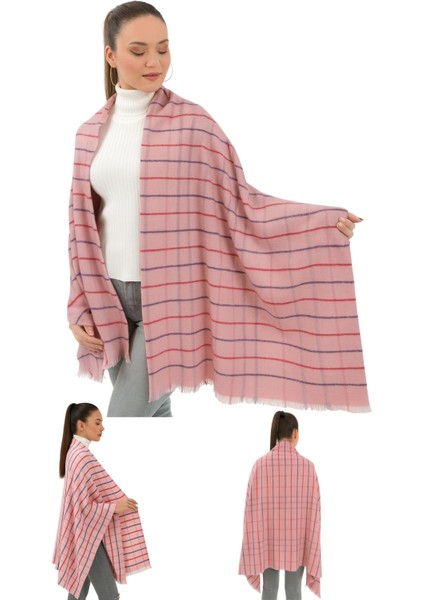1 Adet Kadın Büyük Bedene Uygun Yumuşak Dokulu Kışlık Desenli Atkı Omuz Şalı