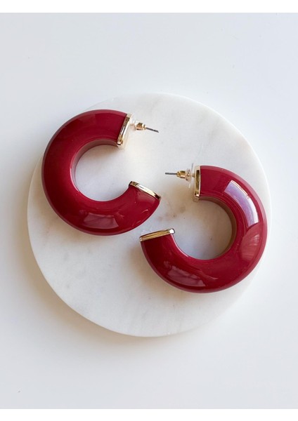 Çelik Renkli Halka Küpe