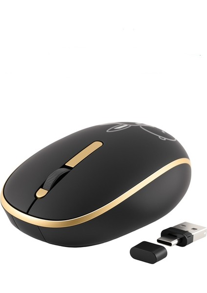 Apple/windows/microsoft Sistemleriyle Uyumlu USB + Type-C Bluetooth Üç Modlu Kompakt Bluetooth Kablosuz Fare (Yurt Dışından)