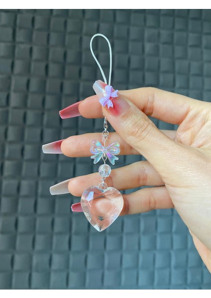 Hologramlı Şeffaf Kalpli Charm fiyatları