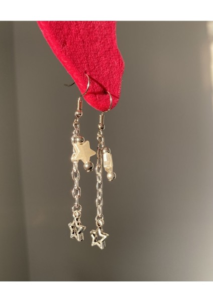 Fairycore Incili Yıldız Küpe