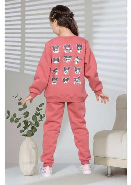 Kuromi Baskılı Kız Çocuk Sweatshirt ve Eşofman Takımı – Kışlık, Rahat, 2’li Takım fiyatları