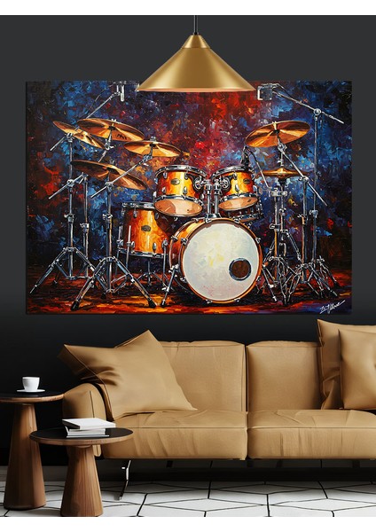 Davul Seti Müzik Dekoratif Kanvas - Mdf Ahşap Tablo modelleri