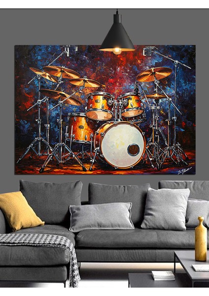 Davul Seti Müzik Dekoratif Kanvas - Mdf Ahşap Tablo fırsatları