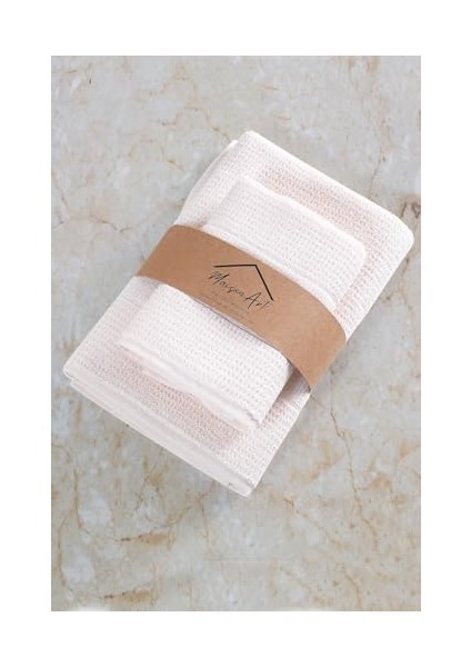 Tekstil | 50X90-70X140 cm 2&apos;li Havlu SETI,%100 Pamuklu Havlu Takımı Krem fiyatları