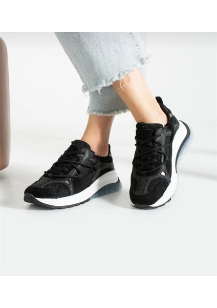 Bağcıklı Unisex Spor Outdoor Ayakkabı-Siyah-Beyaz fiyatları