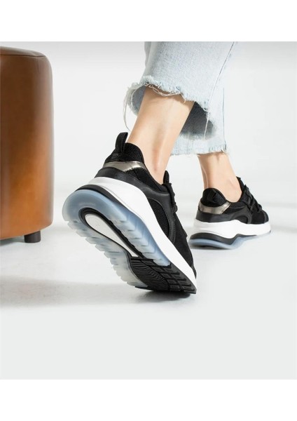 Bağcıklı Unisex Spor Outdoor Ayakkabı-Siyah-Beyaz fırsatları