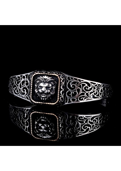 925 Ayar Gümüş Aslan Model Otantik Motif Erkek Bileklik