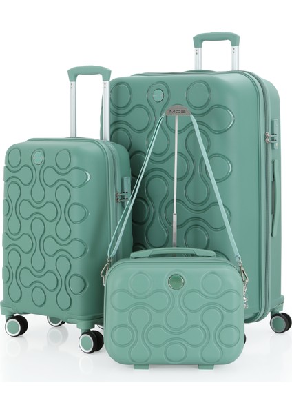Polipropilen 3'lü Valiz Seti Büyük & Kabin & Makyaj V376