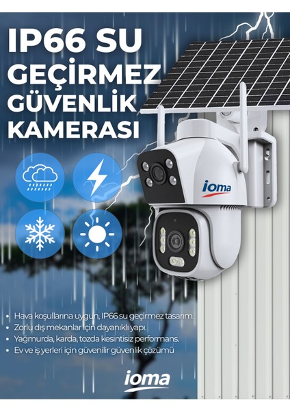 IO-779 | 4mp Ultra Hd 4g Solar Çift Kamera 12W Güneş Panelli (12000MAH Pil) fırsatları