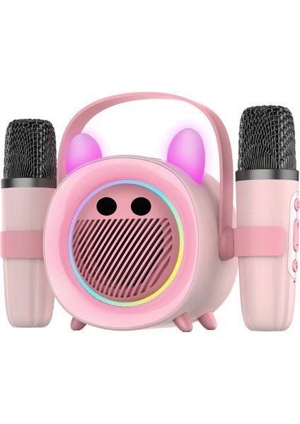 Karikatür Çocuk Karaoke Hoparlörü T10 Kablosuz Mikrofon Bluetooth Hoparlör Açık Hava Şarkı Söyleme K Hoparlör Braketi Kayıt Depolama (Yurt Dışından)