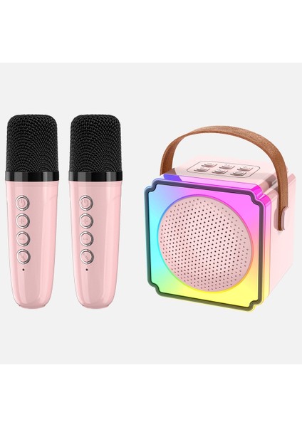 Çift Mikrofonlu Kablosuz Bluetooth Hoparlör, Ev ve Dış Mekan Karaoke Için Taşınabilir Mini Hoparlör. (Yurt Dışından)