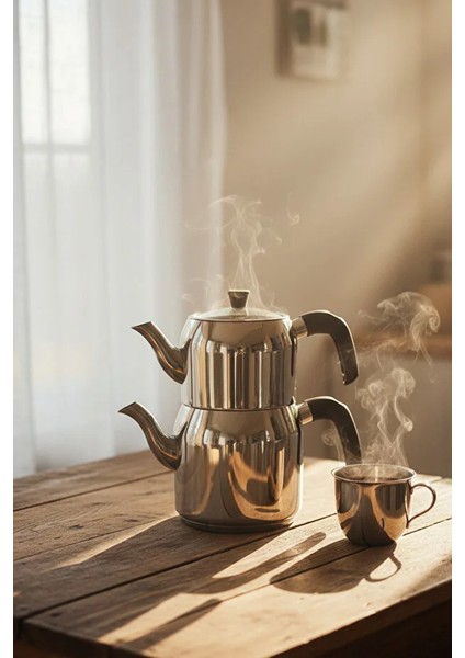 Hanzade Aile Boy Çelik Çaydanlık