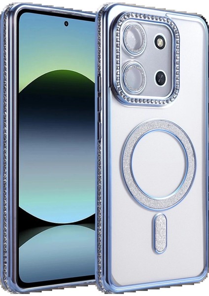 Xiaomi Redmi 15C 4g Joke Simli Magneticsafe Kılıf - MAVI-(5796)