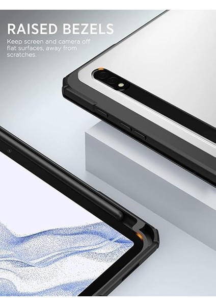 Galaxy Tab S9 Fe / S9 11INÇ ile Uyumlu Kılıf Grafiti Şeffaf Kalem Bölmeli X710 X716 X718 X510 X516 Siyah modelleri