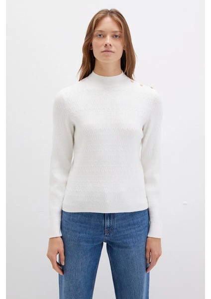 Kadın Omuz Detaylı Ekru Kazak 1710798-70057 fiyatları