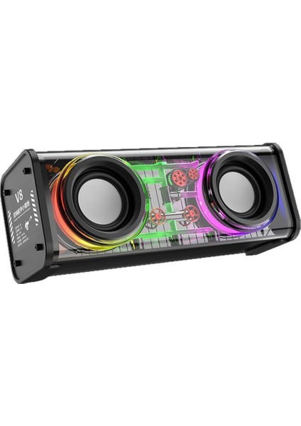 Subwoofer'lı Şeffaf, Renkli V8 Bluetooth Hoparlör, Mecha Tarzı Kablosuz Bluetooth Hoparlör, Rgb Aydınlatma Efektlerine Sahip Masaüstü Mini Güç Merkezi (Yurt Dışından) fiyatları