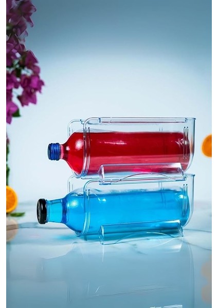 1 Adet Şişe Organizer Dolap Içi Buzdolabı Raf Düzenleyici Üst Üste Istiflenebilir Şişelik, Şeffaf fırsatları