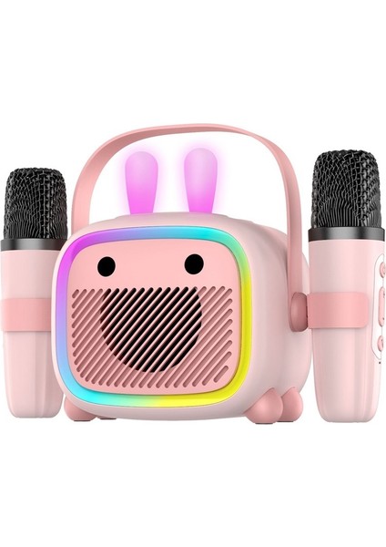 Çocuklar Için Bluetooth Hoparlör Kayıt Standı Depolama Renkli Işıklar T20 Kablosuz Mikrofon Hoparlör Ev ve Dış Mekan Karaoke Taşınabilir Kullanım Için (Yurt Dışından)