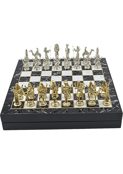 Büyük Boy Metal Mısır Satranç Tk. Parlak ve Mermer Desenli Sandıklı Mdf TAHTASI(36X36X6 Cm.) fırsatları